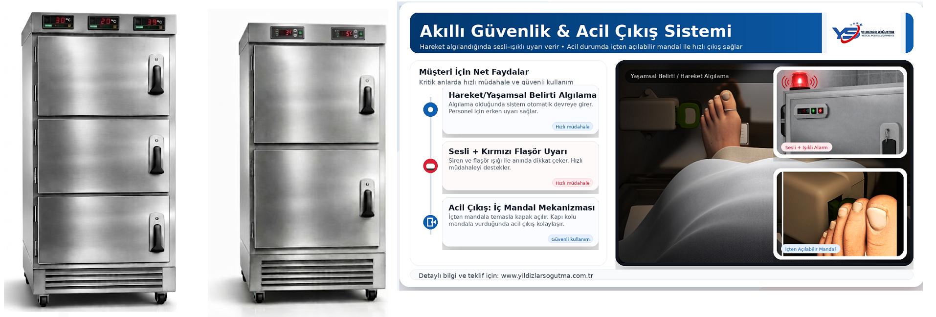 DFX R-XLINE Cooling ile morg dolabı, morg kabini, gasil ve otopsi masaları için hijyenik, güvenli ve performans odaklı paslanmaz çözümler.