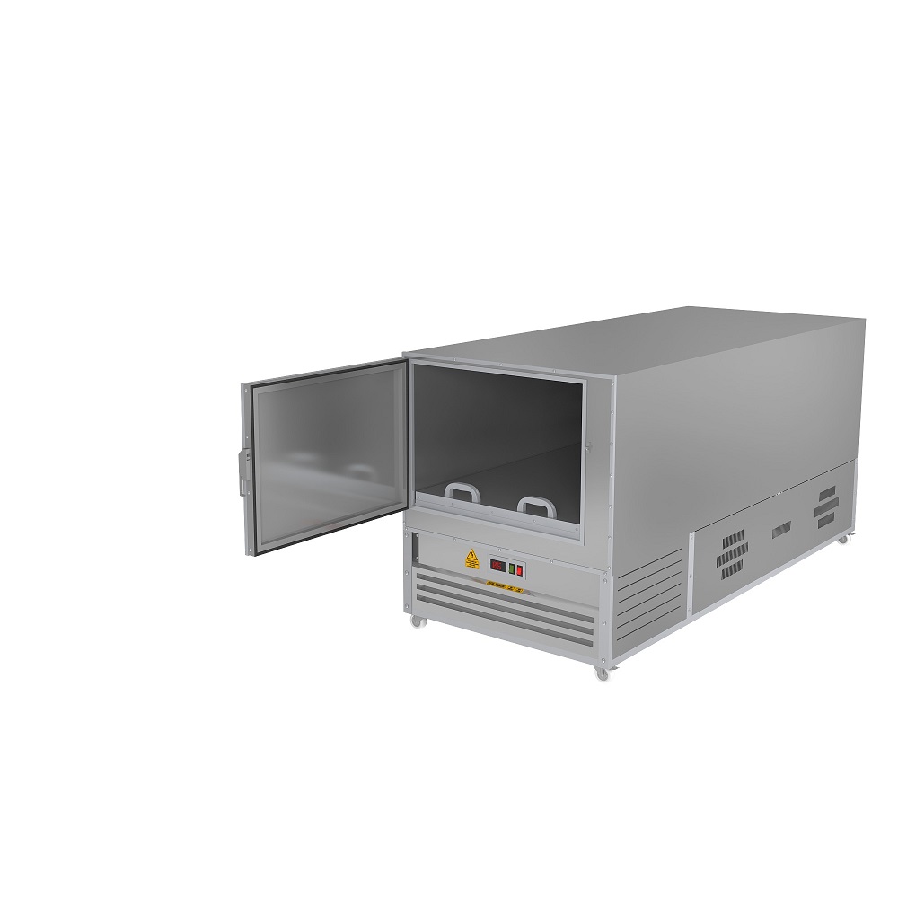 YS MORG 007 R-XLINE COOL, R290 gazlı yeni nesil kompresör, teleskopik konveyör sistemli sedye ve paslanmaz çelik gövdesiyle morg ve gasilhaneler için tasarlanmış bir üniteli profesyonel morg dolabıdır.