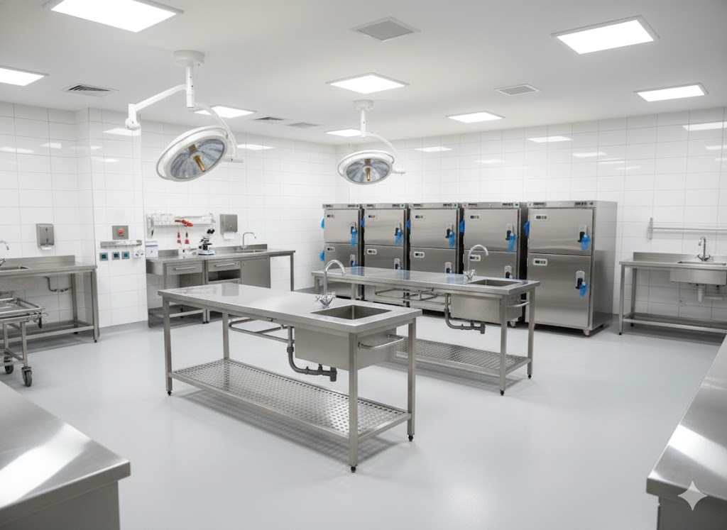 Hastane ve adli tıp için morg ekipmanları, otopsi/diseksiyon/gasil masaları ve paslanmaz üretim. Kalite, garanti, hızlı teslimat ve kurumsal teklif.